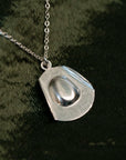 Silver Cowboy Hat Necklace