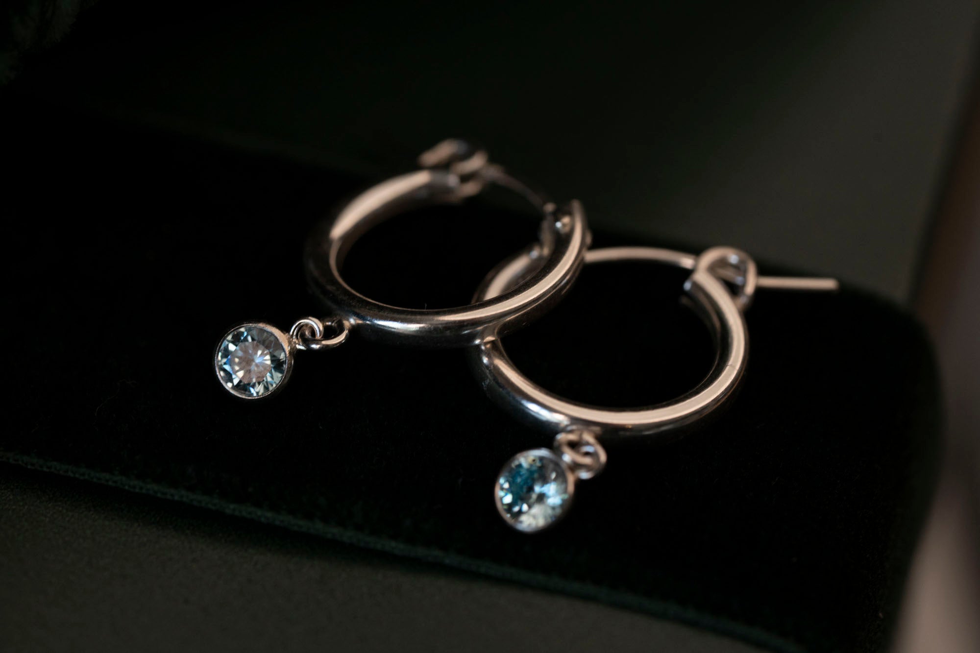 Crystal Clasp Hoops