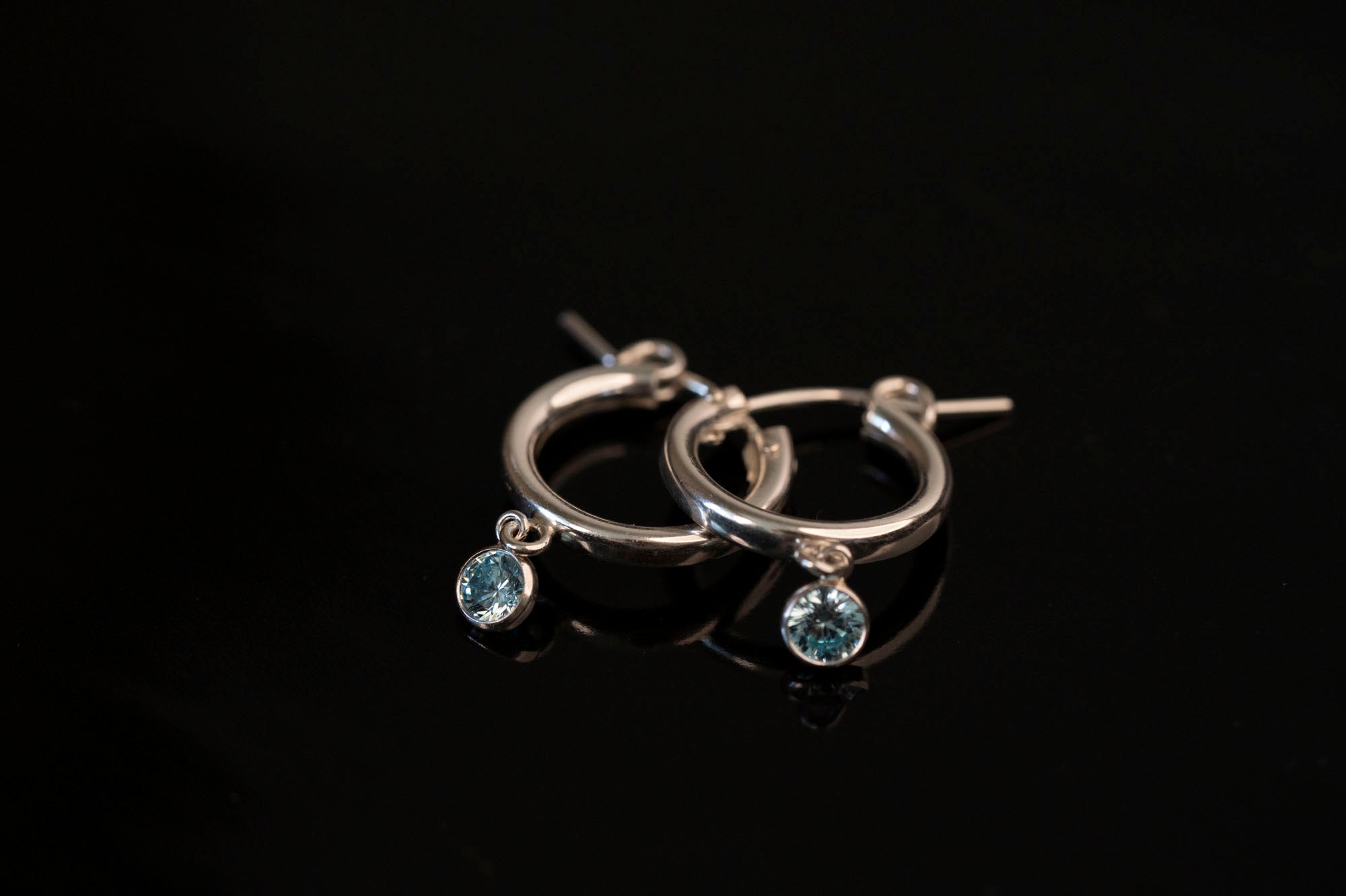 Crystal Clasp Hoops