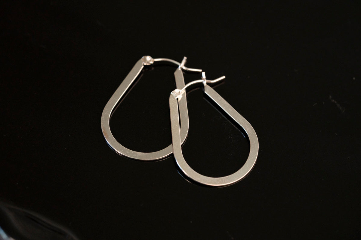 Flat Tear Drop Hoops