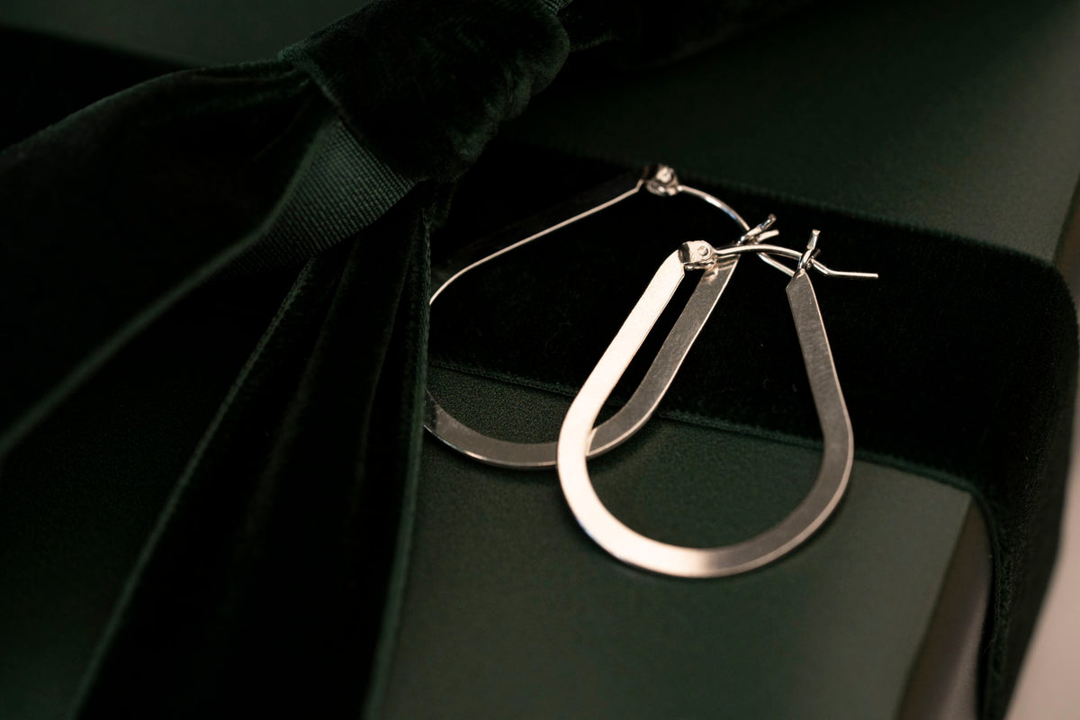 Flat Tear Drop Hoops