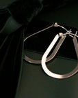 Silver Flat Tear Drop Hoops