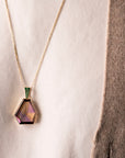 14k Ametrine Pendant with Emeralds | One-of-one