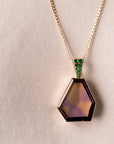 14k Ametrine Pendant with Emeralds | One-of-one