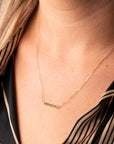 14k Emerald Bar Necklace