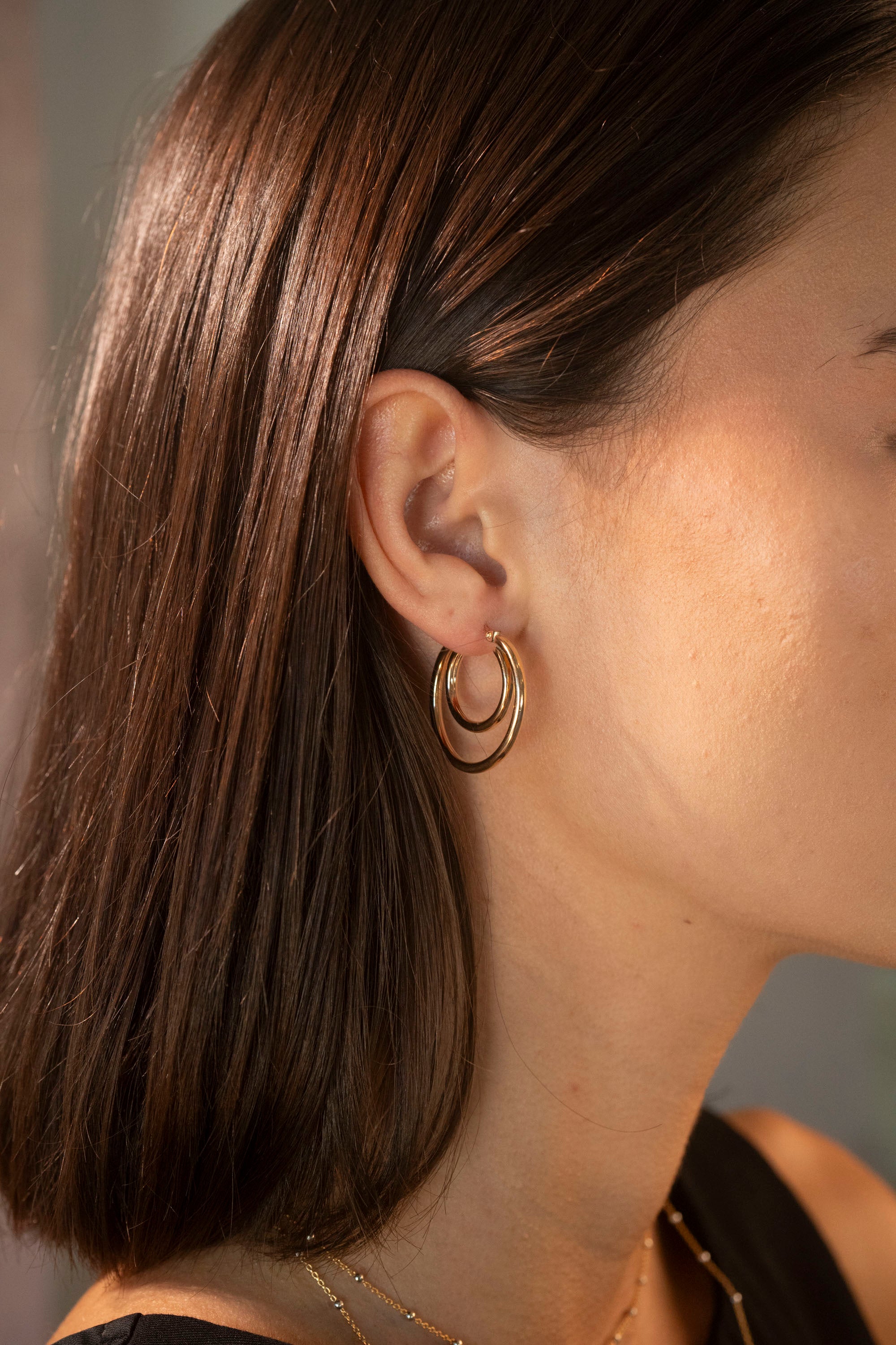 Gold Filled Double Clasp Hoops