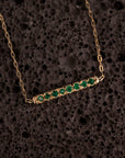 14k Emerald Bar Necklace