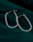 Silver Flat Tear Drop Hoops