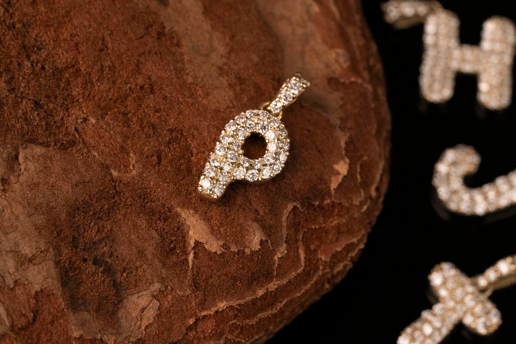 14k Diamond Bubble Letter Necklace