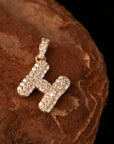 14k Diamond Bubble Letter Necklace