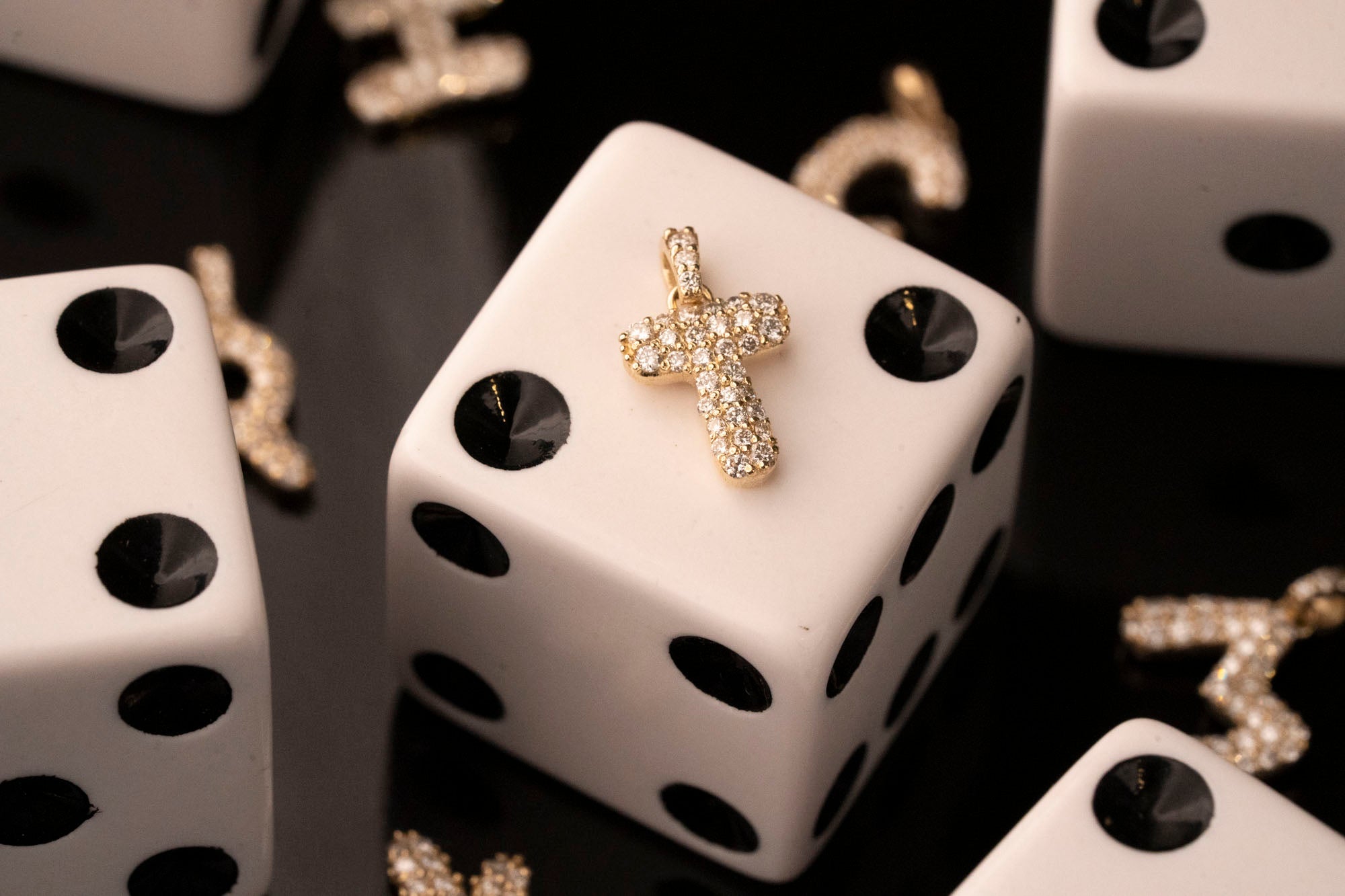 14k Diamond Bubble Letter Necklace