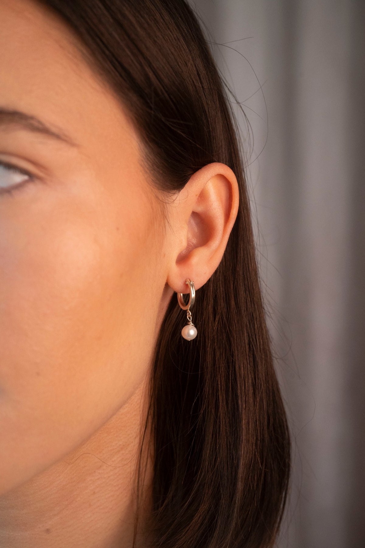 Pearl Clasp Hoops
