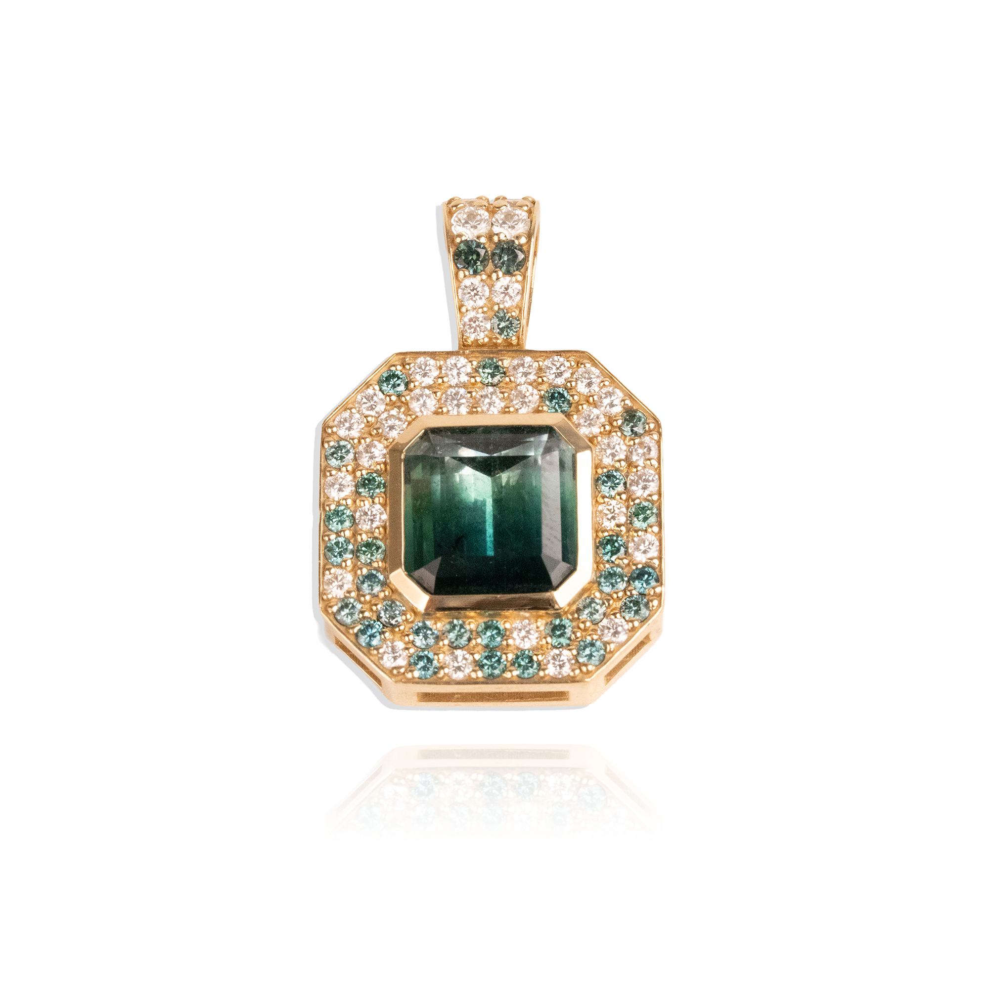 14k Bi-Color Tourmaline Pendant | One-of-one