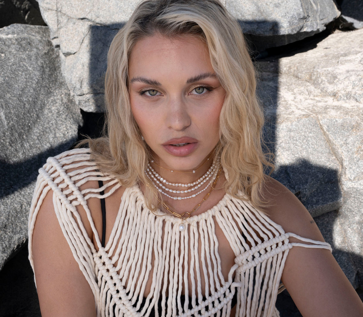 Organic Shapes Pearl Necklace