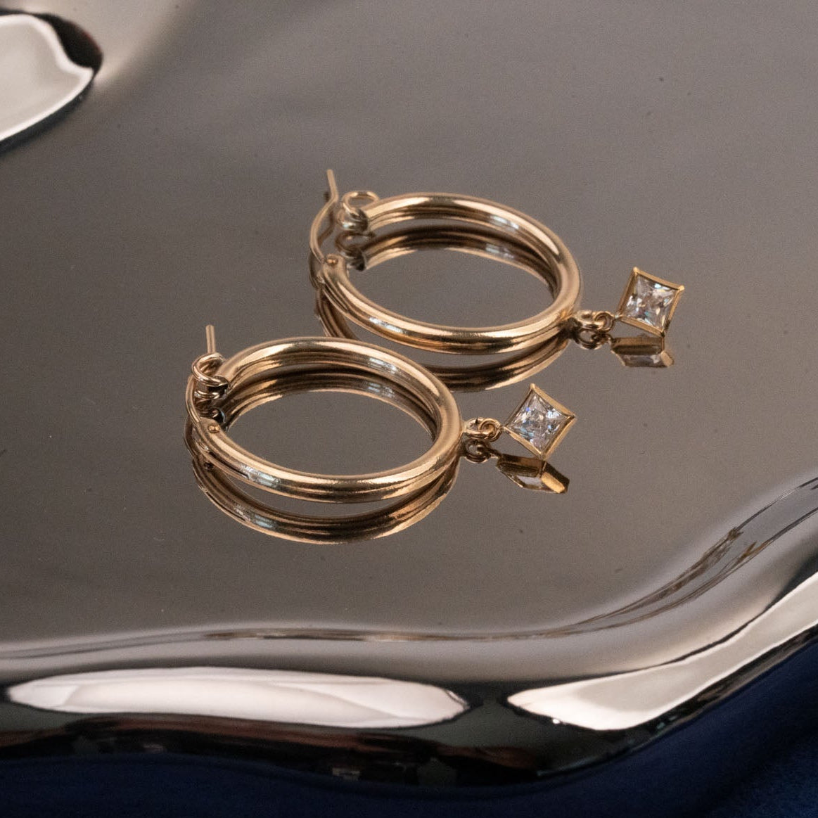 Goddess Crystal Clasp Hoops
