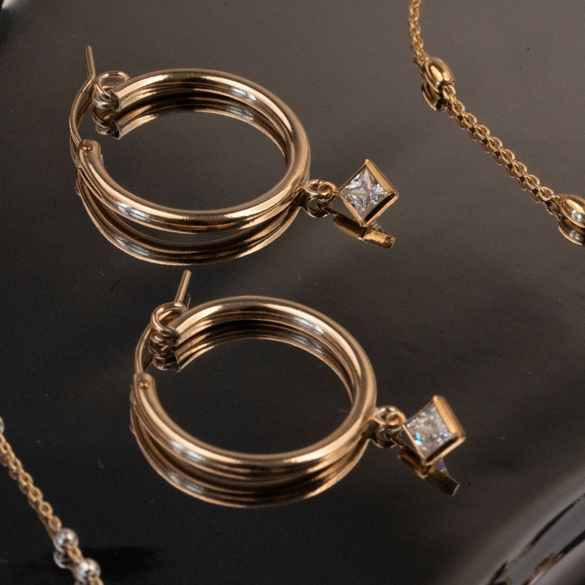 Goddess Crystal Clasp Hoops