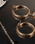 Two-Tone Triple Beaded Satellite Necklace