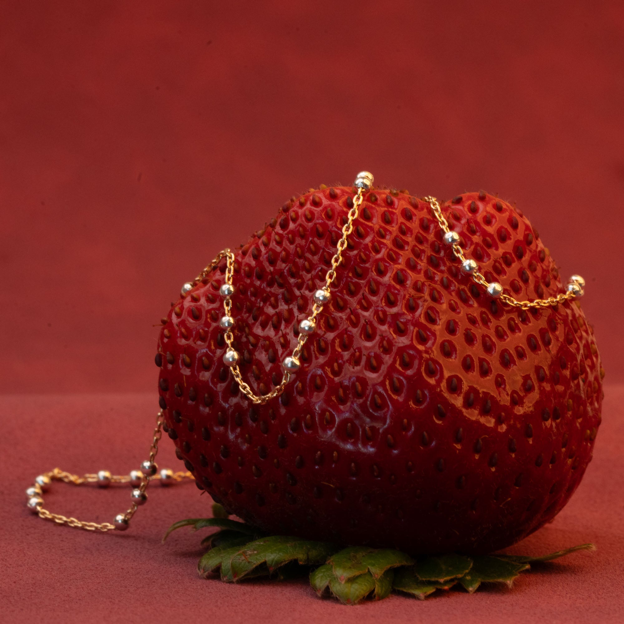 Two-Tone Triple Beaded Satellite Necklace