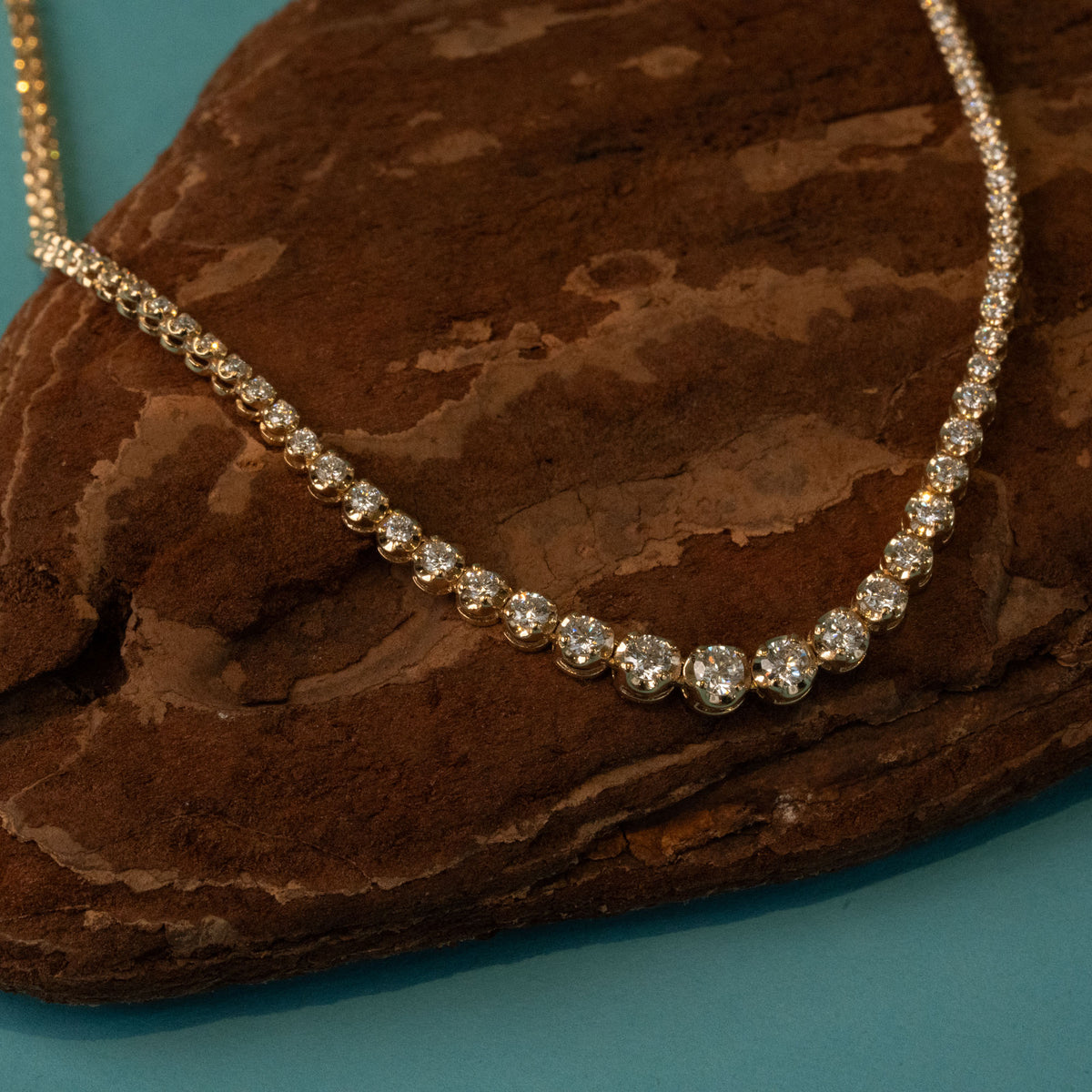 14k Cupcake Graduated Tennis Necklace | 3.51 CTW