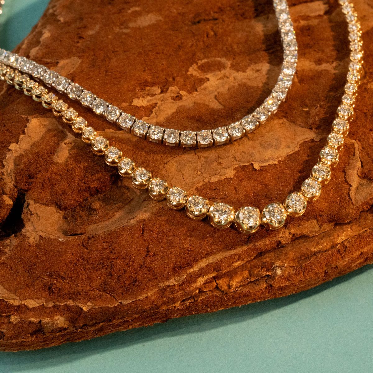 14k Cupcake Graduated Tennis Necklace | 3.51 CTW