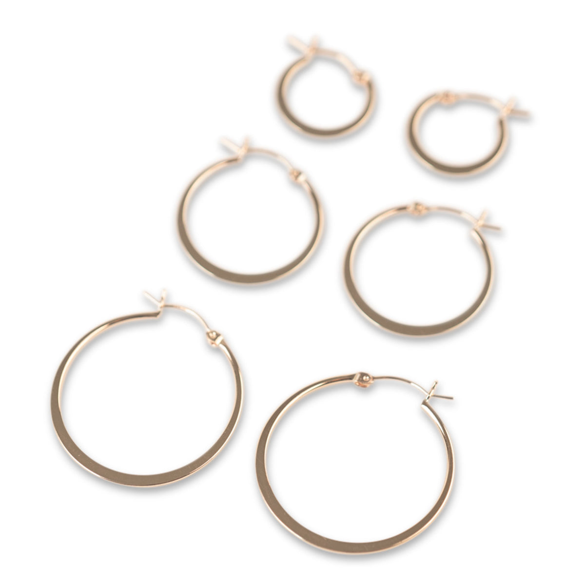 Gold Filled Flat Hoops