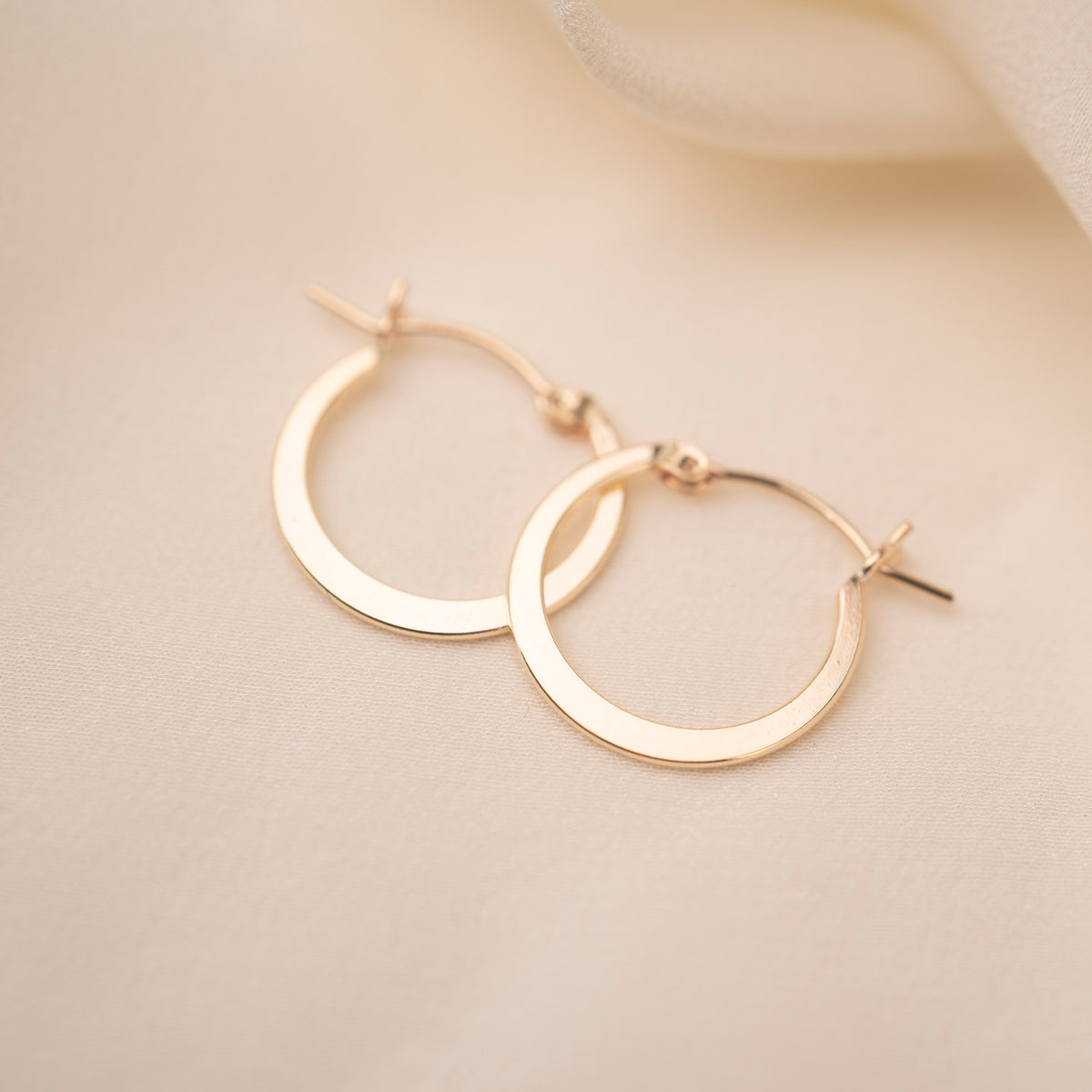 Gold Filled Flat Hoops