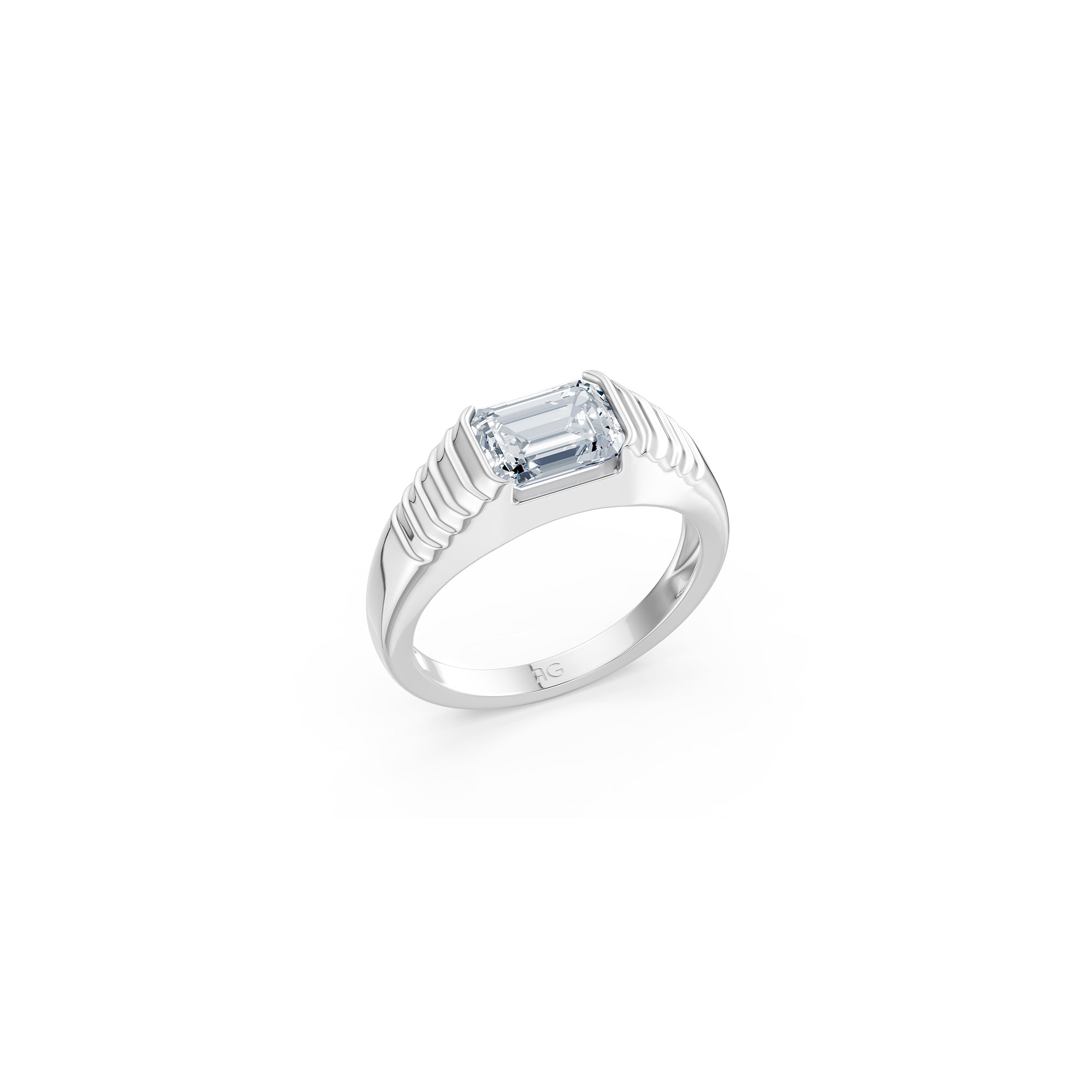 14 Emerald-Cut Pyramid Ring