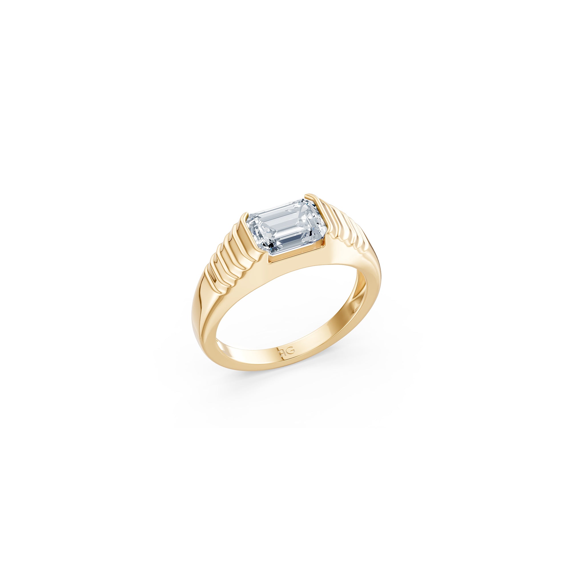 14 Emerald-Cut Pyramid Ring