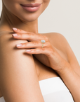 14k Emerald Cut Solitaire Ring | Hidden Halo