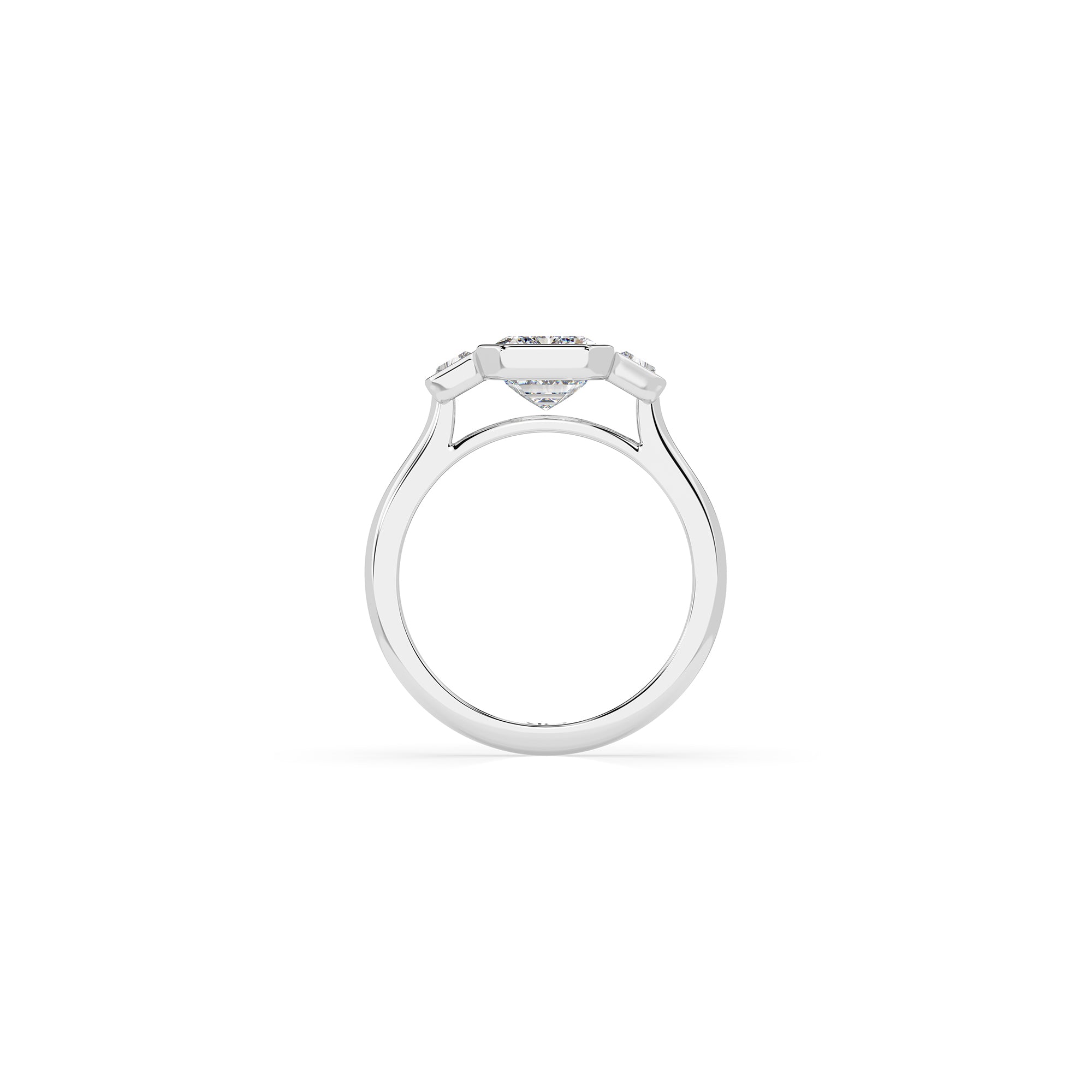 14k Emerald-Cut Meridian Bezel Ring