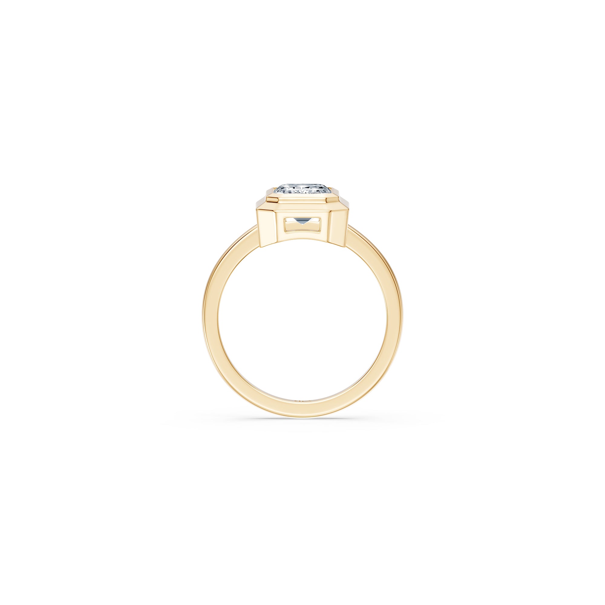 14k Emerald-Cut Eclipse Bezel Ring