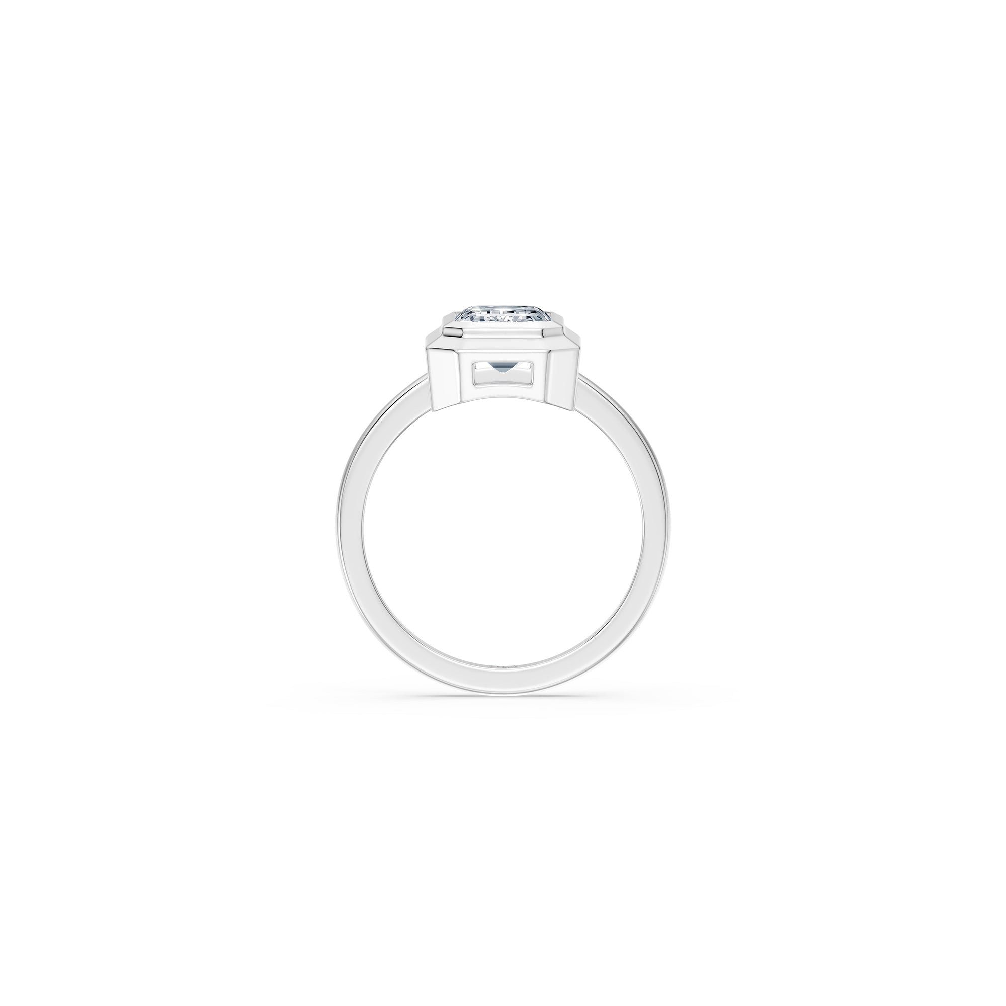 14k Emerald-Cut Eclipse Bezel Ring