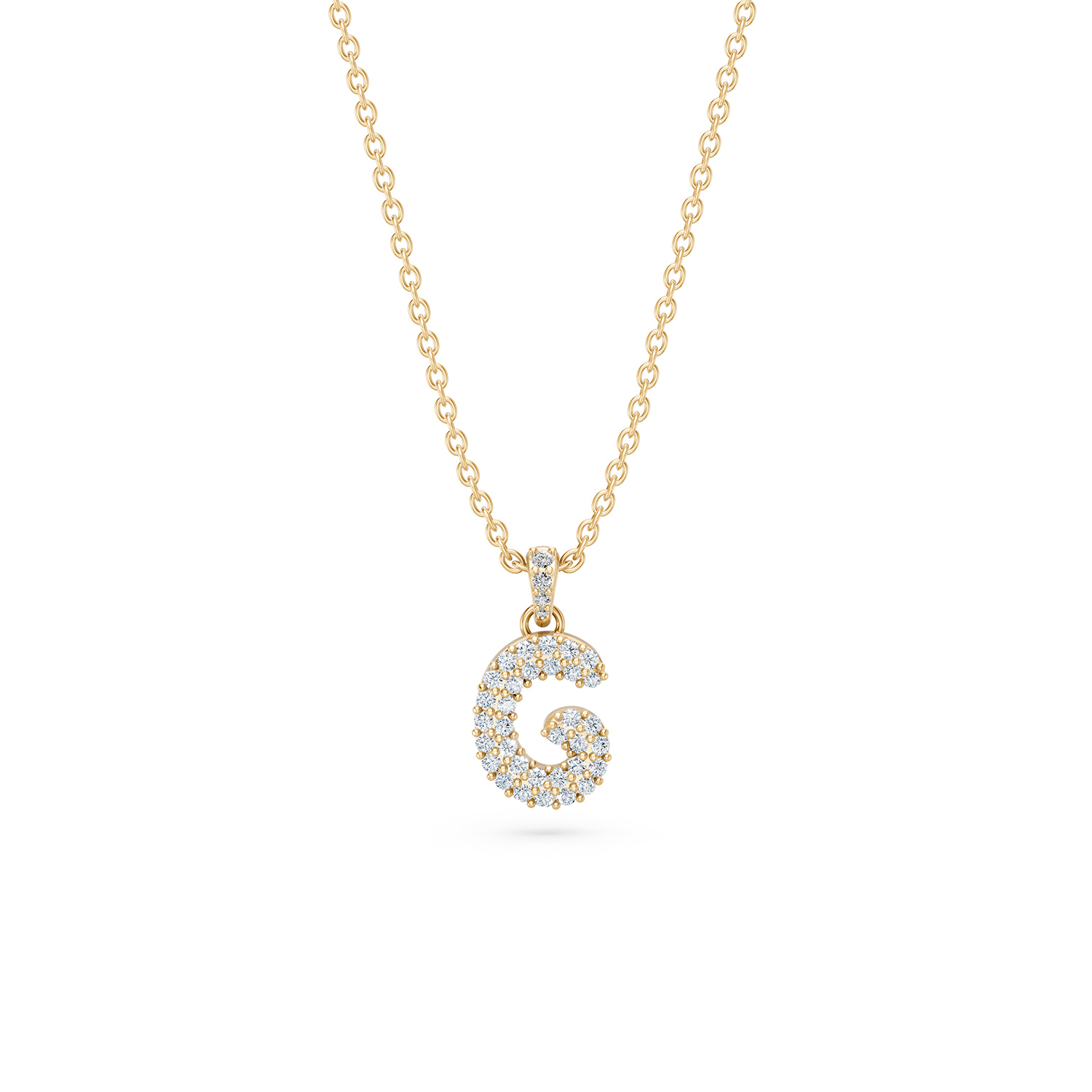 14k Diamond Bubble Letter Necklace