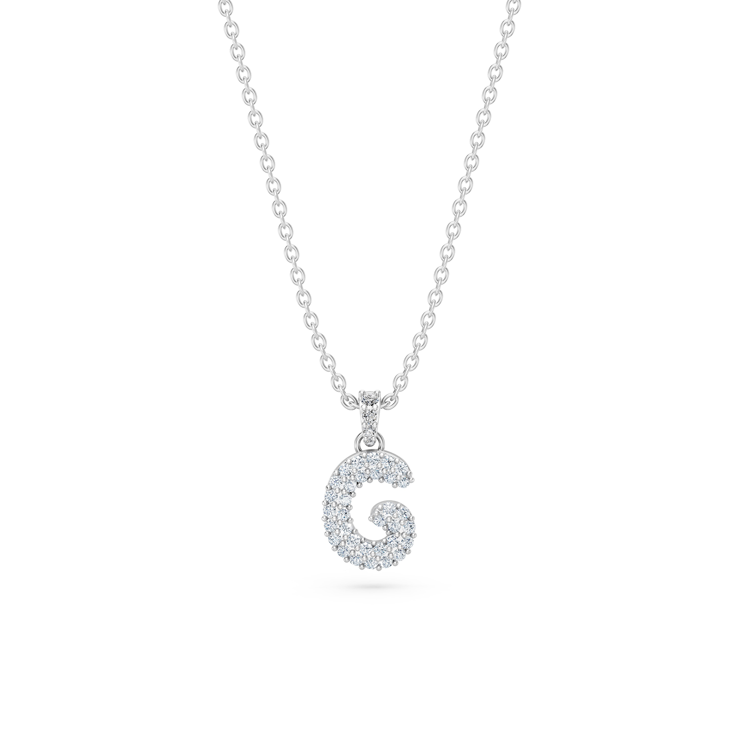 14k Diamond Bubble Letter Necklace