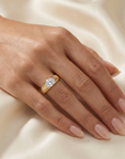 14 Oval Diamond Pyramid Ring