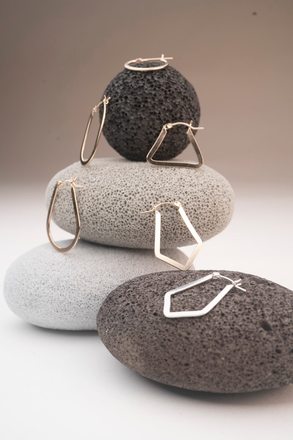 Flat Tear Drop Hoops