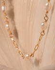 Pearl Paperclip Pattern Necklace