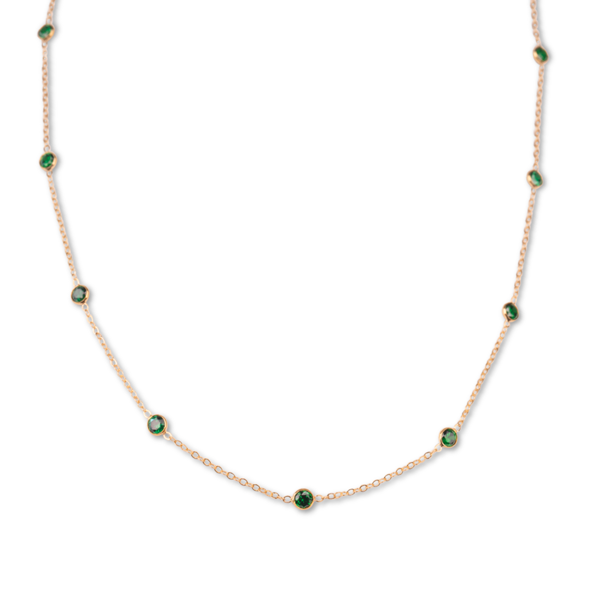Gold Filled Crystal Satellite Necklace