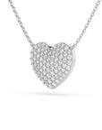 14k Large Diamond Puffy Heart Necklace