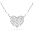 14k Large Diamond Puffy Heart Necklace