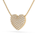 14k Large Diamond Puffy Heart Necklace