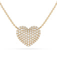 14k Large Diamond Puffy Heart Necklace