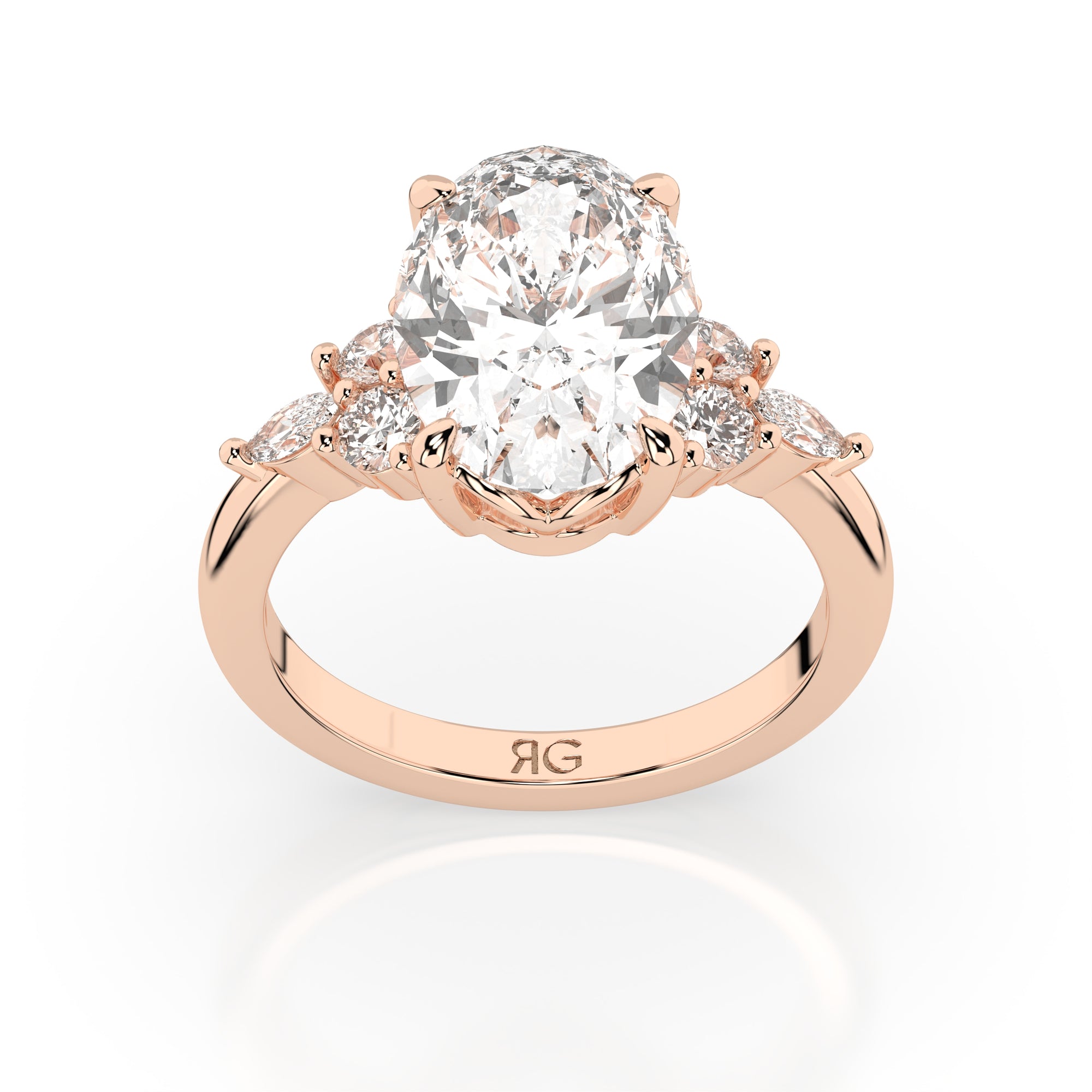 14k Oval Accent Ring
