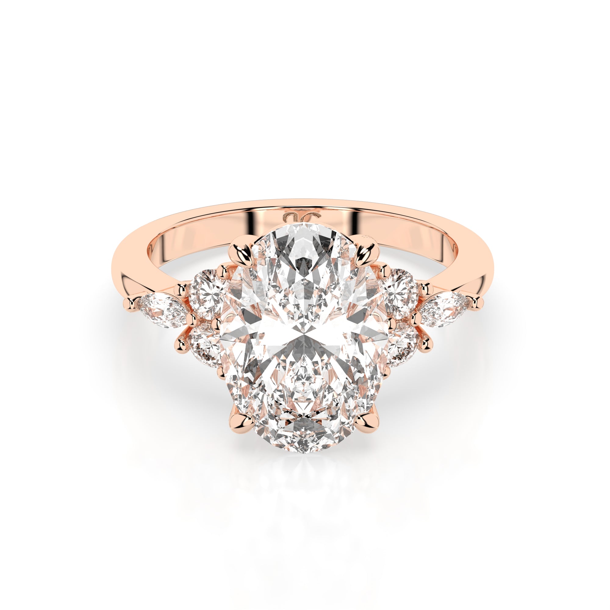 14k Oval Accent Ring