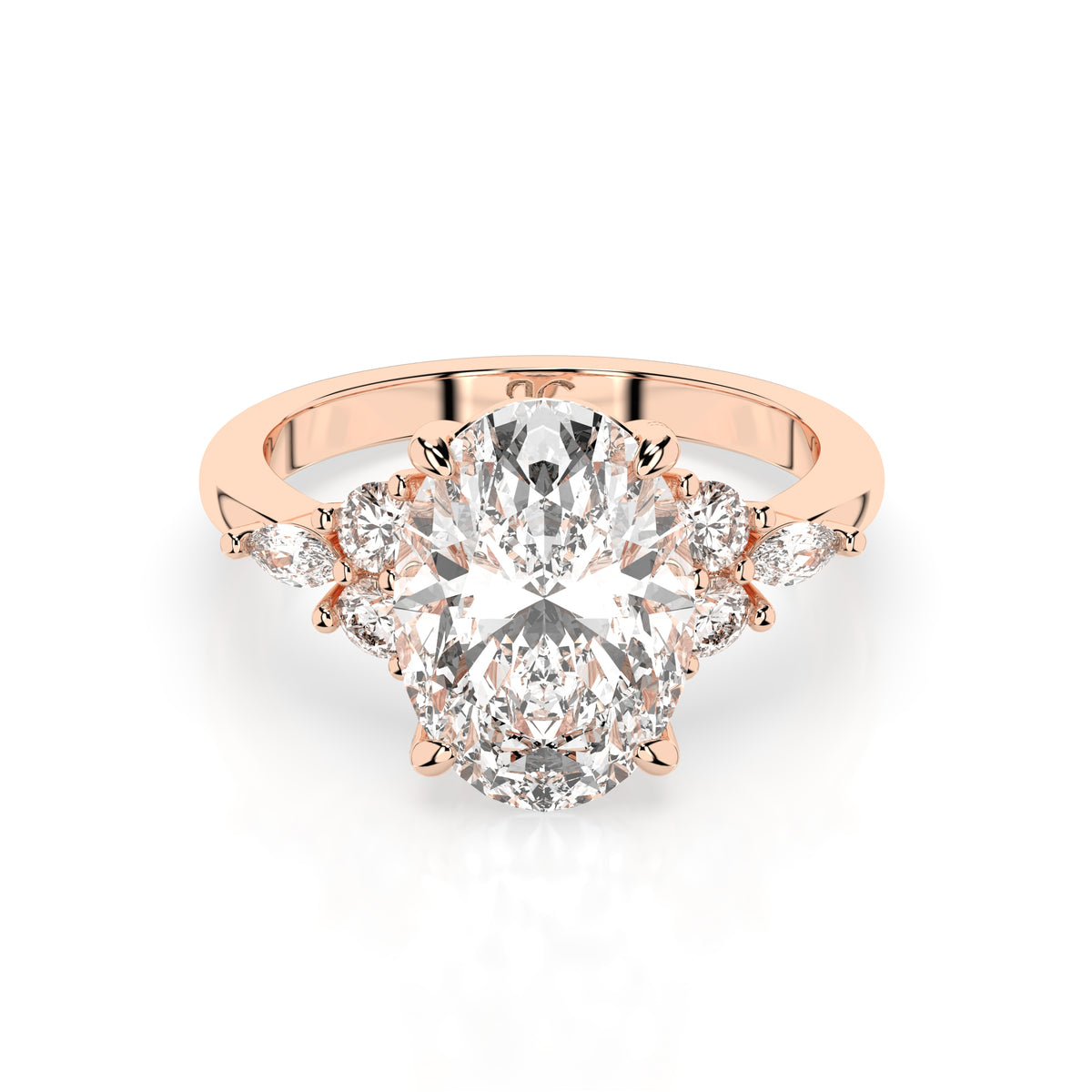 14k Oval Accent Ring