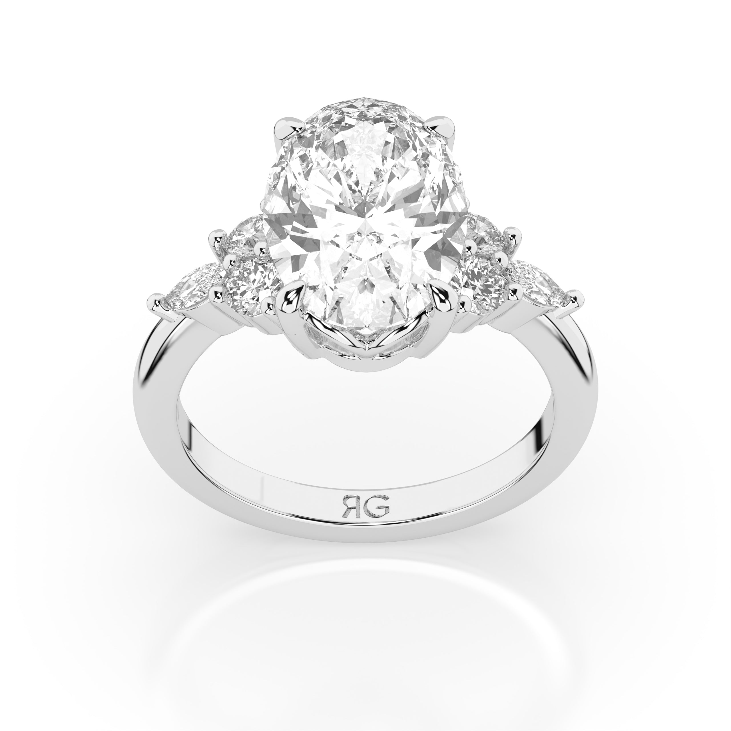 14k Oval Accent Ring