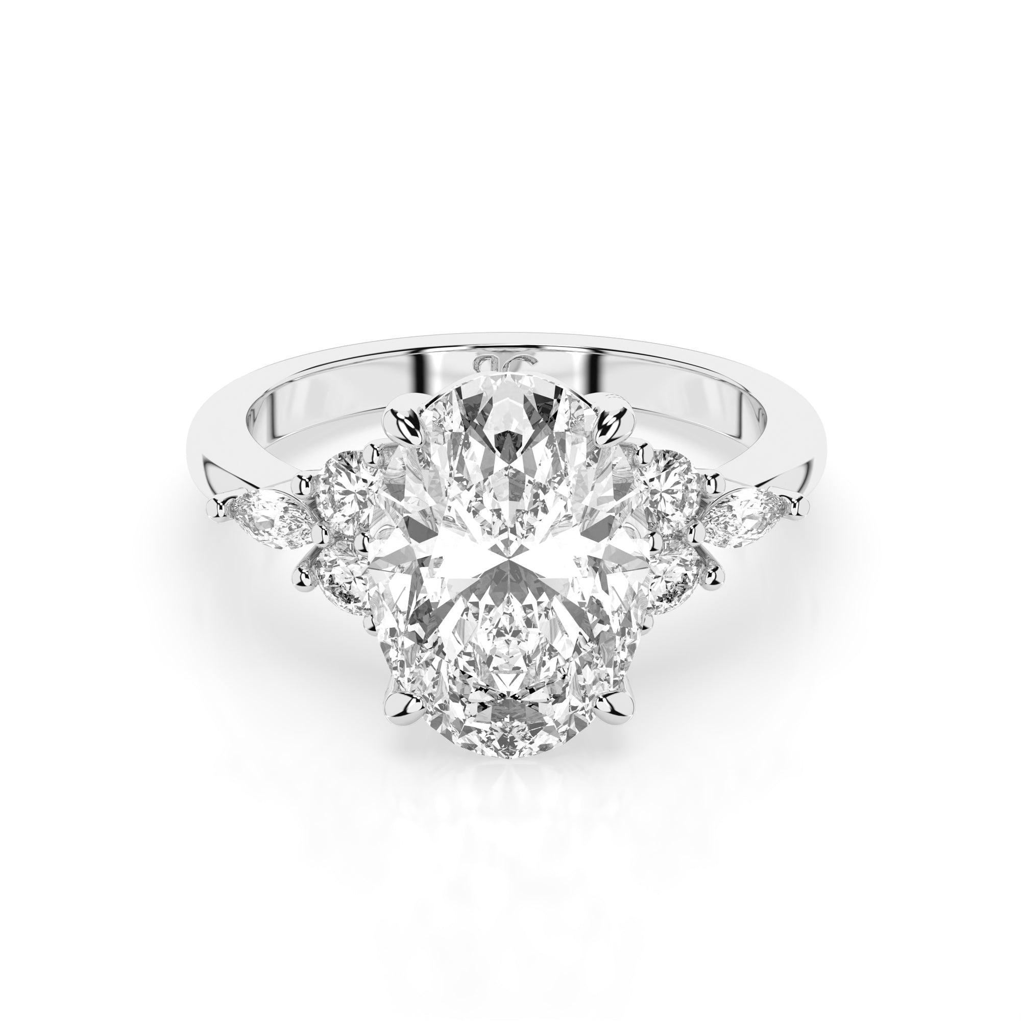 14k Oval Accent Ring