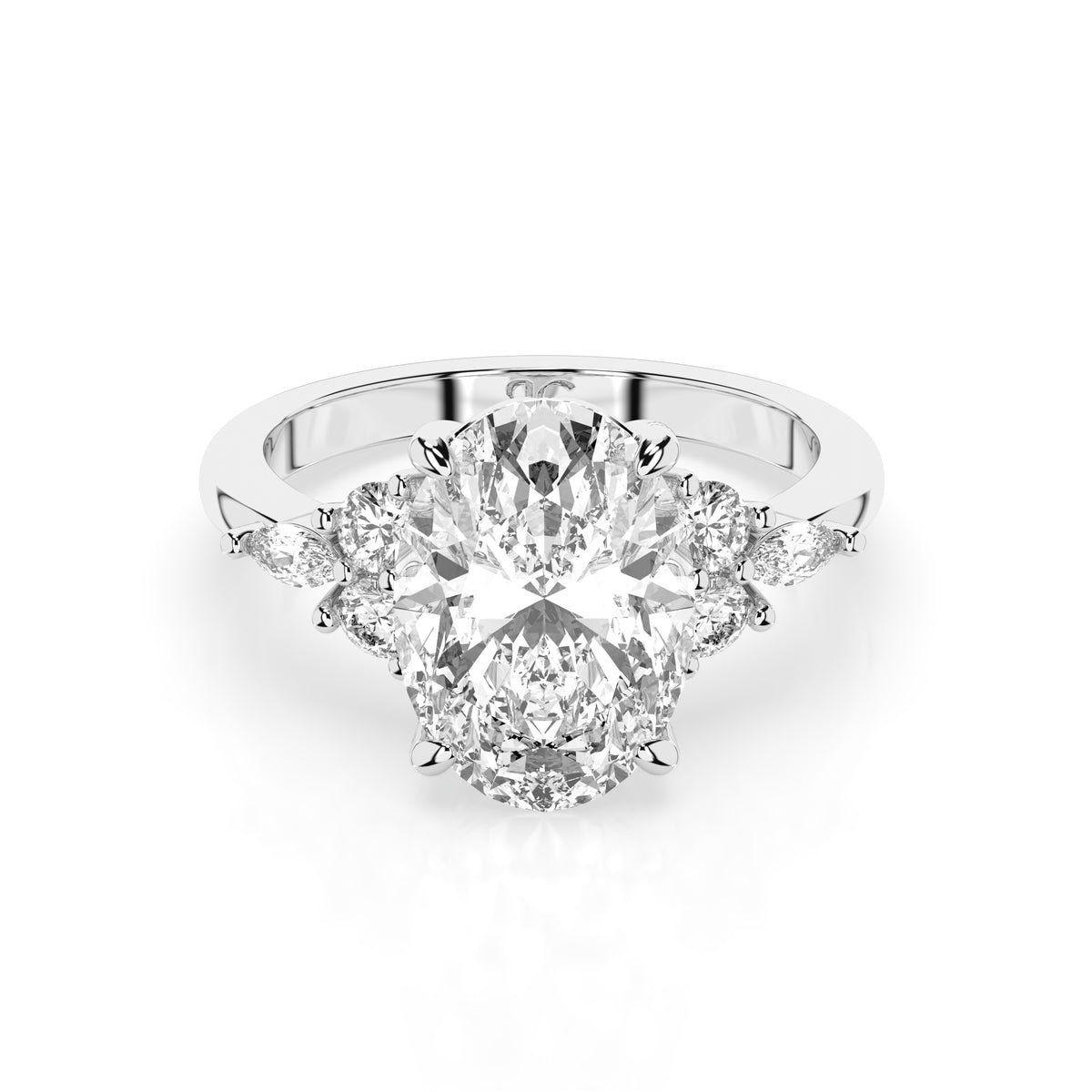14k Oval Accent Ring