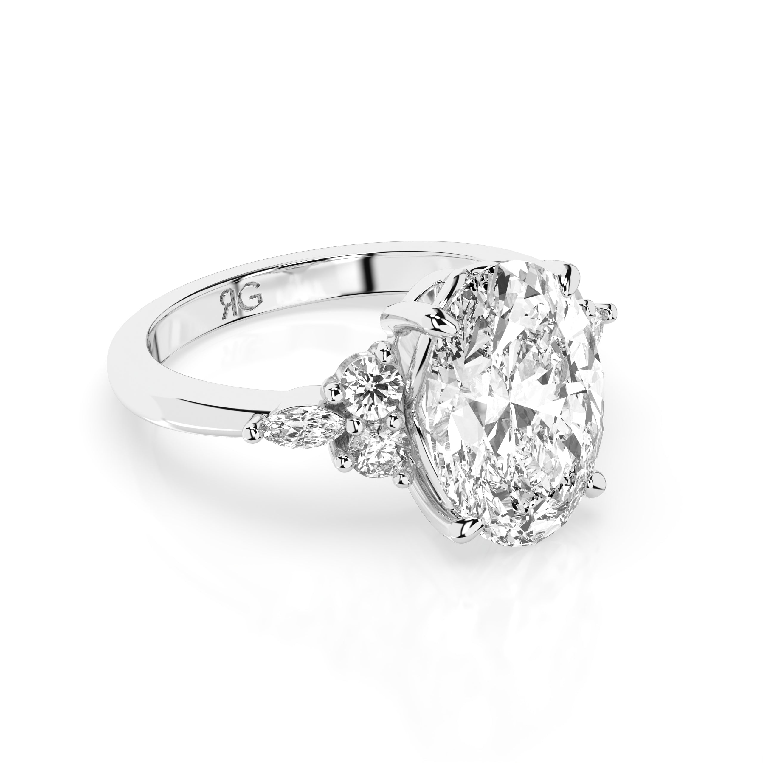 14k Oval Accent Ring