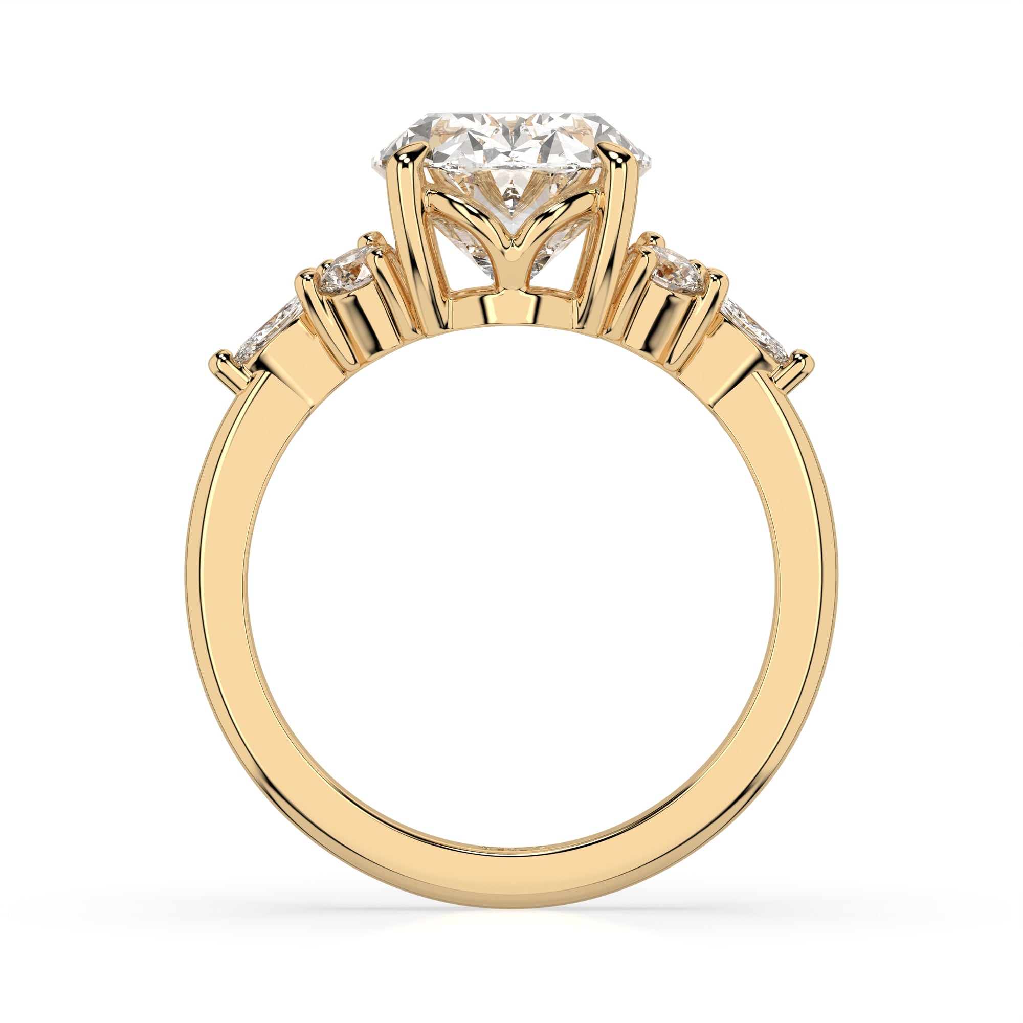 14k Oval Accent Ring
